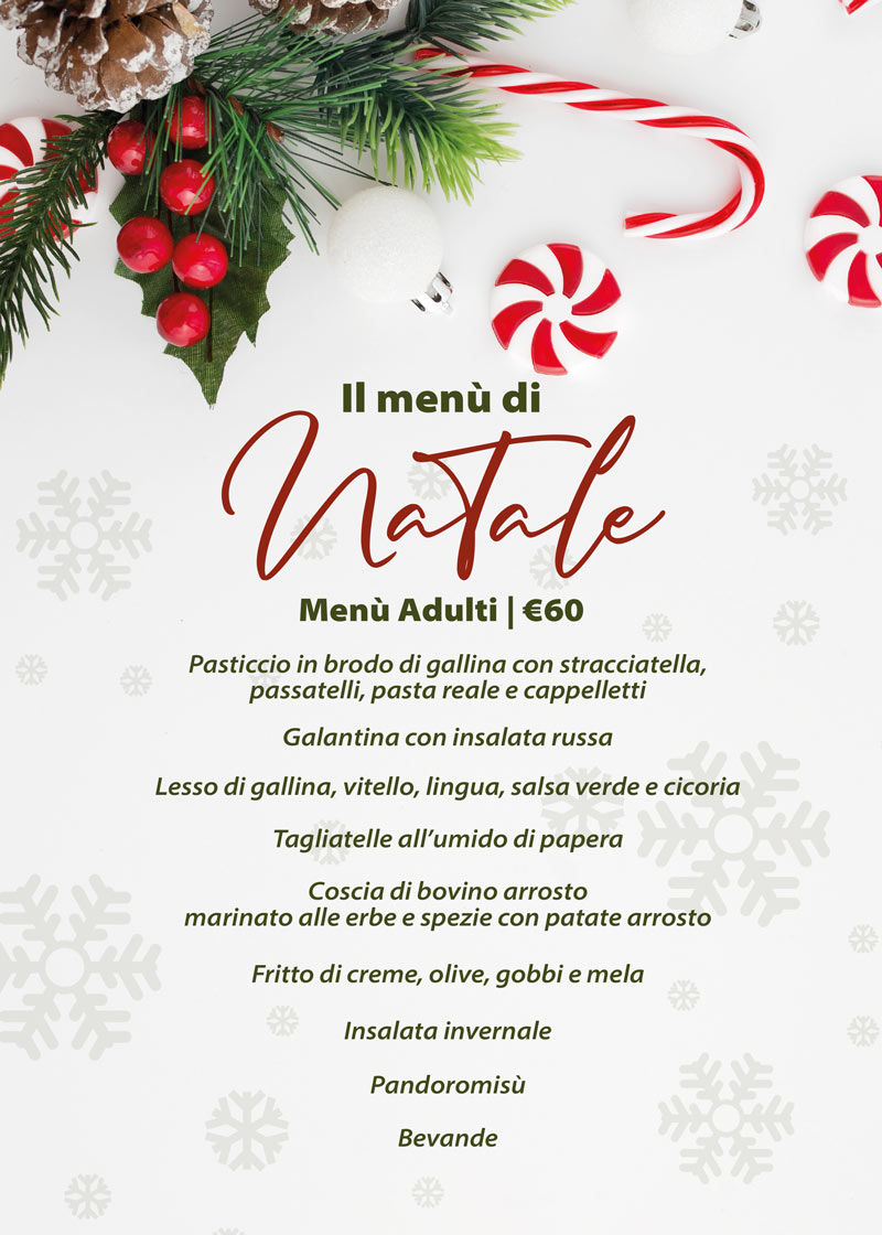 Pranzo di Natale 2020 da asporto preparato dal Ristorante Le Case a Macerata